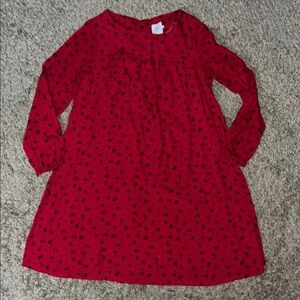 Hatch Red Dress with Black Floral Pattern